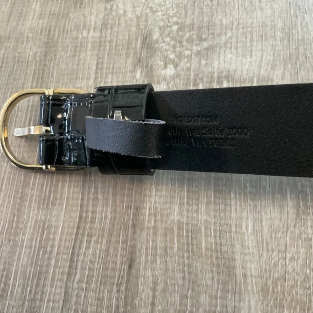 Halogen Nordstrom faux croc trouser belt